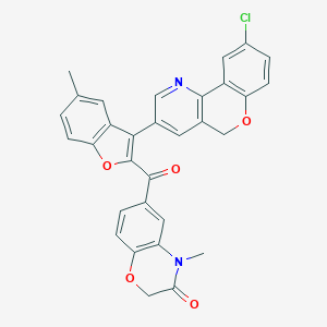 6-{[3-(9-chloro-5H-chromeno[4,3-b]pyridin-3-yl)-5-methyl-1-benzofuran-2-yl]carbonyl}-4-methyl-2H-1,4-benzoxazin-3(4H)-one