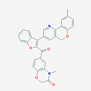 molecular formula C31H22N2O5 B342517 4-methyl-6-{[3-(9-methyl-5H-chromeno[4,3-b]pyridin-3-yl)-1-benzofuran-2-yl]carbonyl}-2H-1,4-benzoxazin-3(4H)-one 