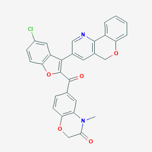 molecular formula C30H19ClN2O5 B342518 6-{[5-chloro-3-(5H-chromeno[4,3-b]pyridin-3-yl)-1-benzofuran-2-yl]carbonyl}-4-methyl-2H-1,4-benzoxazin-3(4H)-one 