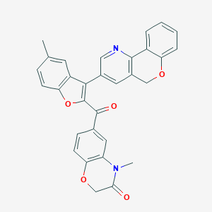 molecular formula C31H22N2O5 B342519 6-{[3-(5H-chromeno[4,3-b]pyridin-3-yl)-5-methyl-1-benzofuran-2-yl]carbonyl}-4-methyl-2H-1,4-benzoxazin-3(4H)-one 