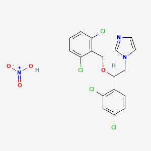 molecular formula C18H15Cl4N3O4 B3425206 Isoconazole nitrate CAS No. 40036-10-0