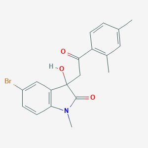 molecular formula C19H18BrNO3 B342532 5-bromo-3-[2-(2,4-dimethylphenyl)-2-oxoethyl]-3-hydroxy-1-methyl-1,3-dihydro-2H-indol-2-one 