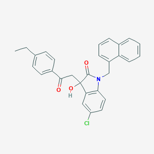 molecular formula C29H24ClNO3 B342535 5-chloro-3-[2-(4-ethylphenyl)-2-oxoethyl]-3-hydroxy-1-(1-naphthylmethyl)-1,3-dihydro-2H-indol-2-one 