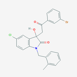 molecular formula C24H19BrClNO3 B342536 3-[2-(3-bromophenyl)-2-oxoethyl]-5-chloro-3-hydroxy-1-(2-methylbenzyl)-1,3-dihydro-2H-indol-2-one 