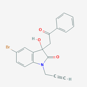 molecular formula C19H14BrNO3 B342537 5-bromo-3-hydroxy-3-(2-oxo-2-phenylethyl)-1-(prop-2-yn-1-yl)-1,3-dihydro-2H-indol-2-one 
