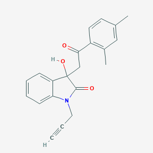 molecular formula C21H19NO3 B342540 3-[2-(2,4-dimethylphenyl)-2-oxoethyl]-3-hydroxy-1-(prop-2-yn-1-yl)-1,3-dihydro-2H-indol-2-one 