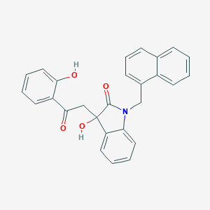 molecular formula C27H21NO4 B342541 3-hydroxy-3-[2-(2-hydroxyphenyl)-2-oxoethyl]-1-(naphthalen-1-ylmethyl)-1,3-dihydro-2H-indol-2-one 