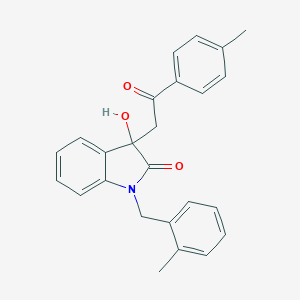 molecular formula C25H23NO3 B342549 3-hydroxy-1-(2-methylbenzyl)-3-[2-(4-methylphenyl)-2-oxoethyl]-1,3-dihydro-2H-indol-2-one 