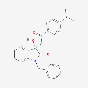 molecular formula C26H25NO3 B342552 1-benzyl-3-hydroxy-3-[2-(4-isopropylphenyl)-2-oxoethyl]-1,3-dihydro-2H-indol-2-one 