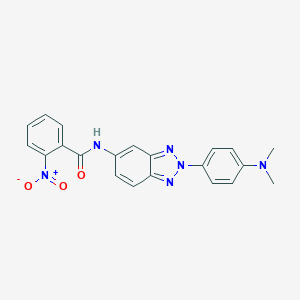 molecular formula C21H18N6O3 B342555 N-{2-[4-(dimethylamino)phenyl]-2H-1,2,3-benzotriazol-5-yl}-2-nitrobenzamide 