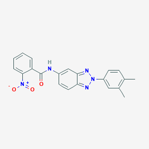 molecular formula C21H17N5O3 B342557 N-[2-(3,4-dimethylphenyl)-2H-1,2,3-benzotriazol-5-yl]-2-nitrobenzamide 