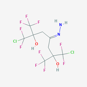molecular formula C9H8Cl2F10N2O2 B034256 1-Chloro-6-[chloro(difluoro)methyl]-1,1,7,7,7-pentafluoro-4-hydrazinylidene-2-(trifluoromethyl)heptane-2,6-diol CAS No. 101913-93-3