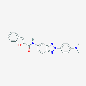 molecular formula C23H19N5O2 B342560 N-{2-[4-(dimethylamino)phenyl]-2H-1,2,3-benzotriazol-5-yl}-1-benzofuran-2-carboxamide 
