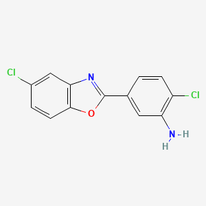 molecular formula C13H8Cl2N2O B3425653 2-Chloro-5-(5-chloro-1,3-benzoxazol-2-yl)aniline CAS No. 443290-23-1