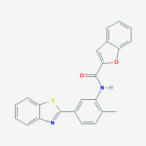 molecular formula C23H16N2O2S B342566 N-[5-(1,3-benzothiazol-2-yl)-2-methylphenyl]-1-benzofuran-2-carboxamide 