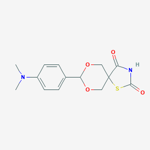 molecular formula C14H16N2O4S B342577 8-[4-(Dimethylamino)phenyl]-7,9-dioxa-1-thia-3-azaspiro[4.5]decane-2,4-dione 