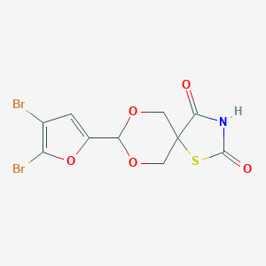 molecular formula C10H7Br2NO5S B342578 8-(4,5-Dibromo-2-furyl)-7,9-dioxa-1-thia-3-azaspiro[4.5]decane-2,4-dione 