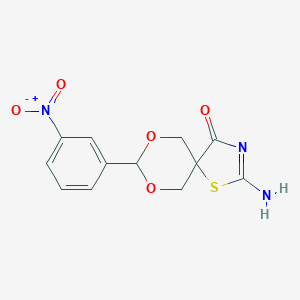 molecular formula C12H11N3O5S B342579 2-Amino-8-{3-nitrophenyl}-7,9-dioxa-1-thia-3-azaspiro[4.5]dec-2-en-4-one 