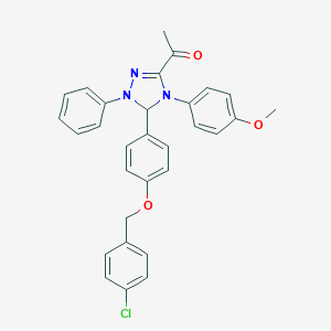 1-[5-{4-[(4-chlorobenzyl)oxy]phenyl}-4-(4-methoxyphenyl)-1-phenyl-4,5-dihydro-1H-1,2,4-triazol-3-yl]ethanone