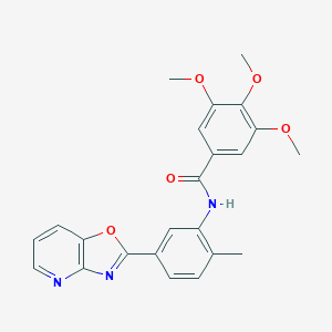 molecular formula C23H21N3O5 B342589 3,4,5-Trimethoxy-N-(2-methyl-5-oxazolo[4,5-b]pyridin-2-yl-phenyl)-benzamide 