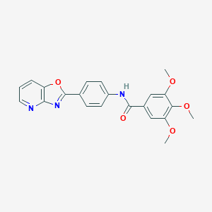 molecular formula C22H19N3O5 B342590 3,4,5-Trimethoxy-N-(4-oxazolo[4,5-b]pyridin-2-yl-phenyl)-benzamide 