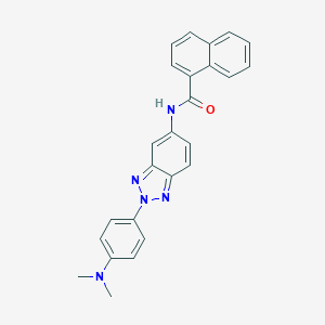 molecular formula C25H21N5O B342594 N-{2-[4-(dimethylamino)phenyl]-2H-benzotriazol-5-yl}naphthalene-1-carboxamide 