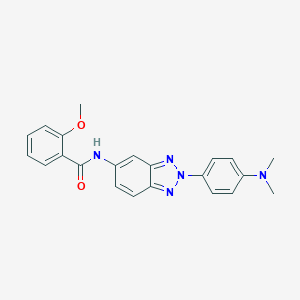 molecular formula C22H21N5O2 B342596 N-{2-[4-(dimethylamino)phenyl]-2H-1,2,3-benzotriazol-5-yl}-2-methoxybenzamide 