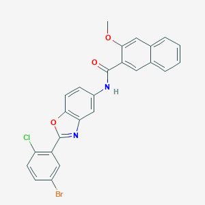 molecular formula C25H16BrClN2O3 B342598 N-[2-(5-bromo-2-chlorophenyl)-1,3-benzoxazol-5-yl]-3-methoxynaphthalene-2-carboxamide 