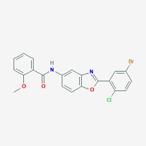 molecular formula C21H14BrClN2O3 B342601 N-[2-(5-Bromo-2-chloro-phenyl)-benzooxazol-5-yl]-2-methoxy-benzamide 