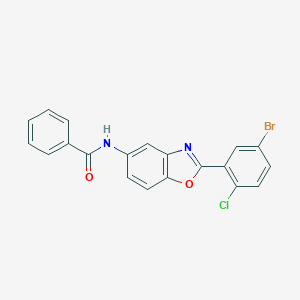molecular formula C20H12BrClN2O2 B342603 N-[2-(5-Bromo-2-chloro-phenyl)-benzooxazol-5-yl]-benzamide 