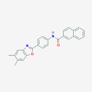 molecular formula C26H20N2O2 B342611 N-[4-(5,6-dimethyl-1,3-benzoxazol-2-yl)phenyl]naphthalene-2-carboxamide 