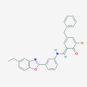 molecular formula C29H23BrN2O2 B342622 (6E)-4-benzyl-2-bromo-6-[[3-(5-ethyl-1,3-benzoxazol-2-yl)anilino]methylidene]cyclohexa-2,4-dien-1-one 