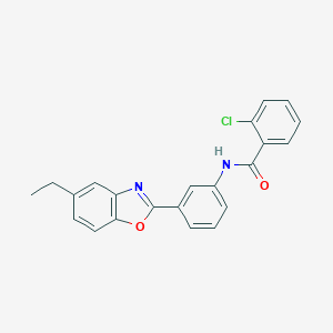 molecular formula C22H17ClN2O2 B342625 2-chloro-N-[3-(5-ethyl-1,3-benzoxazol-2-yl)phenyl]benzamide 