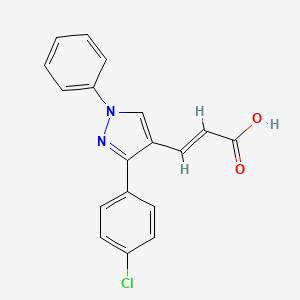 molecular formula C18H13ClN2O2 B3426331 3-[3-(4-Chloro-phenyl)-1-phenyl-1h-pyrazol-4-yl]-acrylic acid CAS No. 519137-40-7