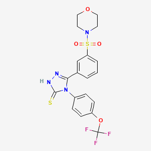 molecular formula C19H17F3N4O4S2 B3426334 5-[3-(morpholine-4-sulfonyl)phenyl]-4-[4-(trifluoromethoxy)phenyl]-4H-1,2,4-triazole-3-thiol CAS No. 519151-94-1