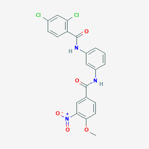 molecular formula C21H15Cl2N3O5 B342635 2,4-dichloro-N-[3-({3-nitro-4-methoxybenzoyl}amino)phenyl]benzamide 