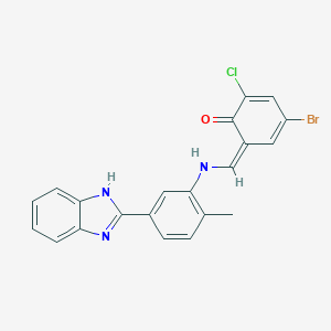 (6Z)-6-[[5-(1H-benzimidazol-2-yl)-2-methylanilino]methylidene]-4-bromo-2-chlorocyclohexa-2,4-dien-1-one