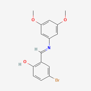 molecular formula C15H14BrNO3 B3426362 4-bromo-2-{(E)-[(3,5-dimethoxyphenyl)imino]methyl}phenol CAS No. 52073-50-4