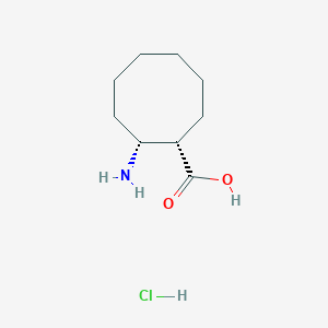 molecular formula C9H18ClNO2 B3426407 (1S,2R)-2-Amino-cyclooctanecarboxylic acid hydrochloride CAS No. 522644-10-6