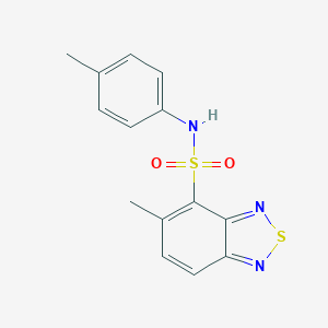 molecular formula C14H13N3O2S2 B342641 5-Methyl-N-(4-methylphenyl)-2,1,3-benzothiadiazole-4-sulfonamide 