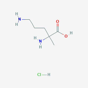 molecular formula C6H15ClN2O2 B3426434 2,5-Diamino-2-methylpentanoic acid hydrochloride CAS No. 52372-32-4