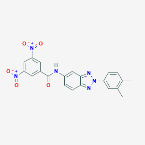 molecular formula C21H16N6O5 B342644 N-[2-(3,4-dimethylphenyl)-2H-1,2,3-benzotriazol-5-yl]-3,5-bisnitrobenzamide 