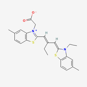 molecular formula C25H26N2O2S2 B3426503 2-[2-[(E)-2-[(Z)-(3-ethyl-5-methyl-1,3-benzothiazol-2-ylidene)methyl]but-1-enyl]-5-methyl-1,3-benzothiazol-3-ium-3-yl]acetate CAS No. 52749-17-4