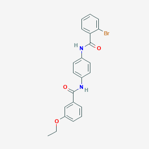 molecular formula C22H19BrN2O3 B342652 2-bromo-N-{4-[(3-ethoxybenzoyl)amino]phenyl}benzamide 