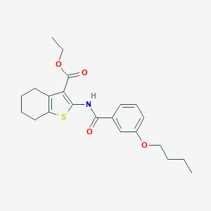 molecular formula C22H27NO4S B342656 Ethyl 2-[(3-butoxybenzoyl)amino]-4,5,6,7-tetrahydro-1-benzothiophene-3-carboxylate 