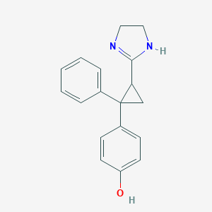molecular formula C18H18N2O B034266 4-[2-(4,5-dihydro-1H-imidazol-2-yl)-1-phenylcyclopropyl]phenol CAS No. 101342-93-2