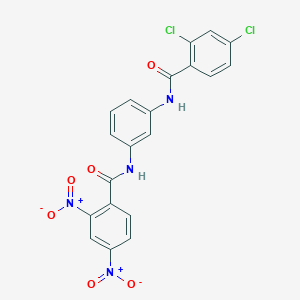 molecular formula C20H12Cl2N4O6 B342670 N-{3-[(2,4-dichlorobenzoyl)amino]phenyl}-2,4-bisnitrobenzamide 