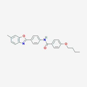 molecular formula C25H24N2O3 B342677 4-butoxy-N-[4-(6-methyl-1,3-benzoxazol-2-yl)phenyl]benzamide 