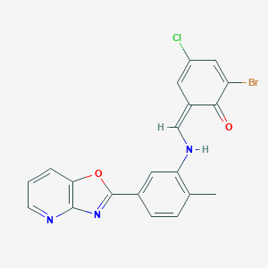 (6Z)-2-bromo-4-chloro-6-[[2-methyl-5-([1,3]oxazolo[4,5-b]pyridin-2-yl)anilino]methylidene]cyclohexa-2,4-dien-1-one