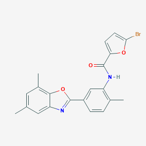 molecular formula C21H17BrN2O3 B342689 5-bromo-N-[5-(5,7-dimethyl-1,3-benzoxazol-2-yl)-2-methylphenyl]-2-furamide 